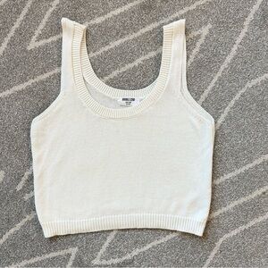 Double Zero Cream Cropped Knit Sweater Vest